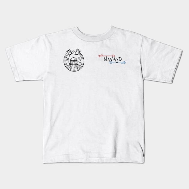 Navajo Yeii Typography Kids T-Shirt by bricesondennis